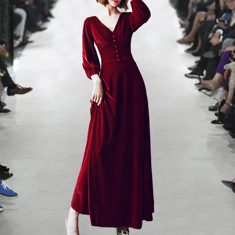 HAMALIEL элегантные женские бархатные Длинные вечерние платья взлетно посадочной