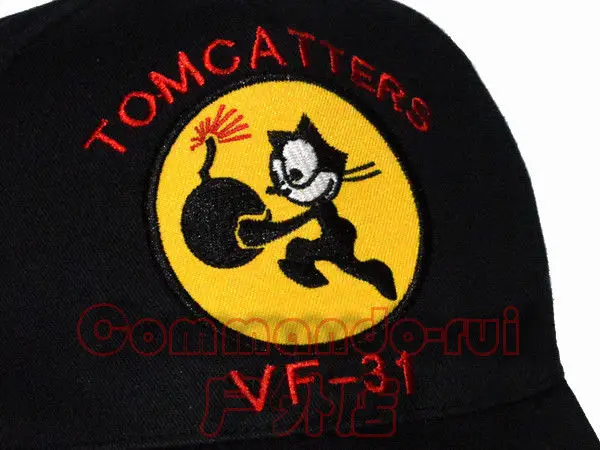 Темно-синий VF-31 Надпись Логотип Черная бейсбольная Кепка шляпа для мужчин Strapback