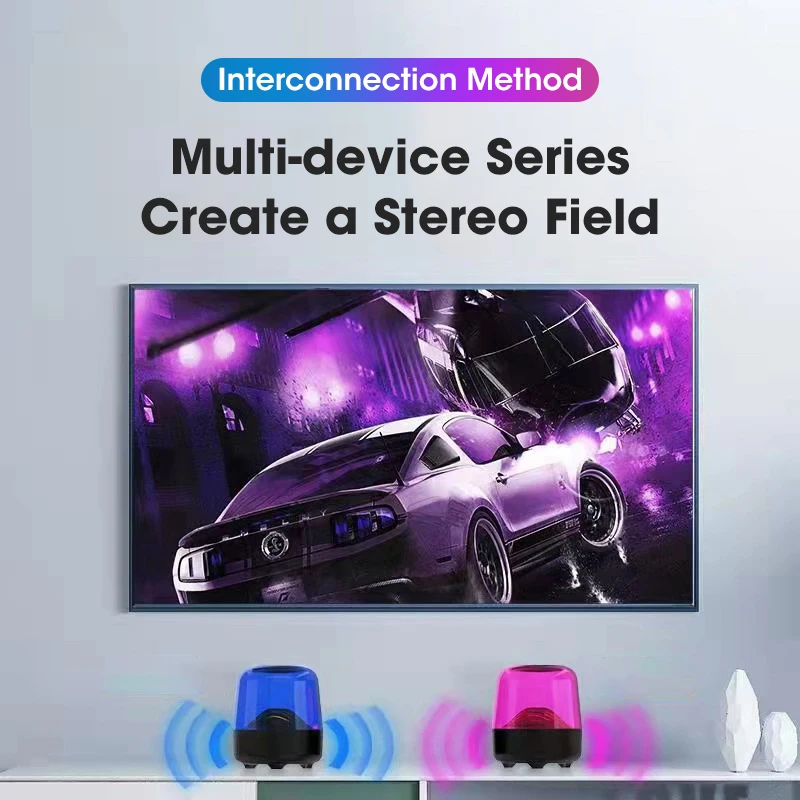 Портативная Bluetooth-колонка водонепроницаемая Колонка со светодиодный Ной