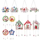 Рождественская алмазная живопись сделай сам, подвесной комплект для украшения стен дома, алмазная Вышивка крестиком, Рождественская мозаика, ручная работа, подарок