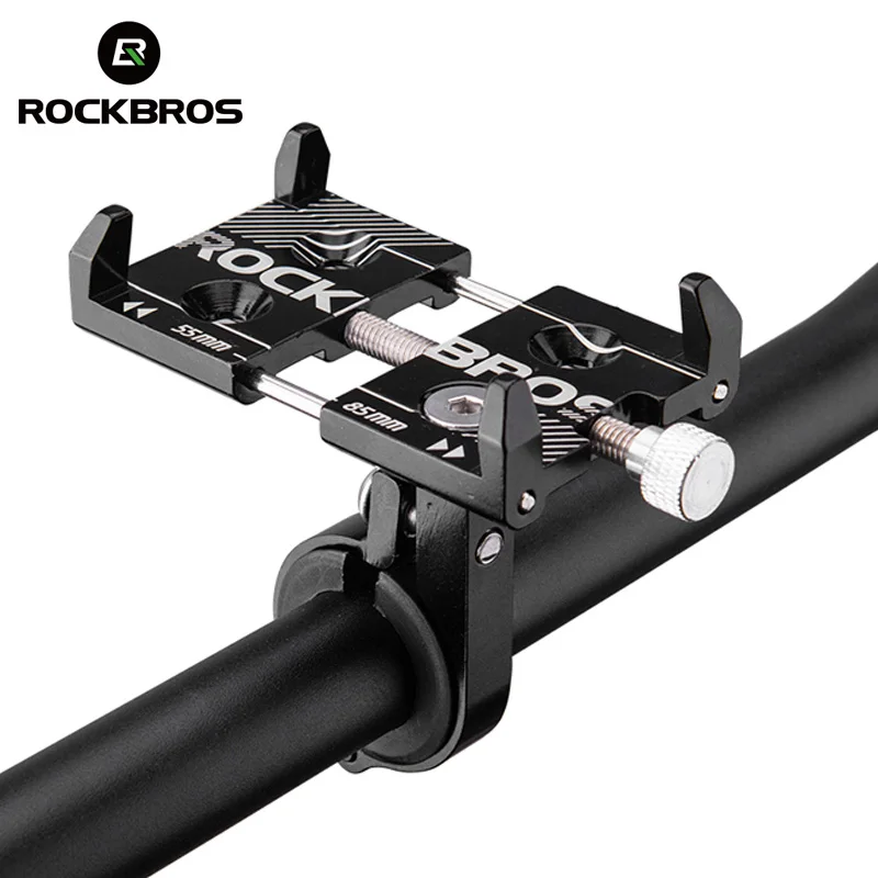 

ROCKBROS Universal Aluminum Bike Phone Mount Stand Holder Bracket Adjustable Bicycle Handlebar Mount for 3.5-6.2inch Smartphone