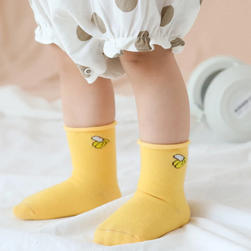 Носки для малышей хлопковые носки с фруктами новорожденных мальчиков и девочек