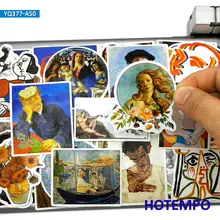 50pcs Oil Painting Style Art Artist Van Gogh Stickers Toys for Kid Mobile Phone Laptop Luggage Case Skateboard Car Decal Sticker