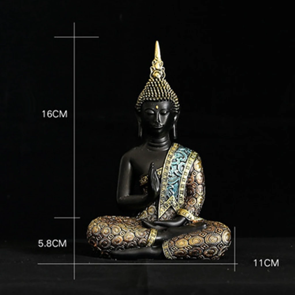 

Thai Buddha Meditating Statue Zen Sculpture Ornaments for Decor Home Office