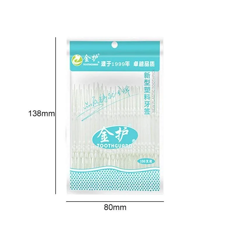 

100pcs/bag Double Head Dental Floss Interdental Toothpick Brush Teeth Stick Oral Clean Care Toothpicks Disposable Floss Pick