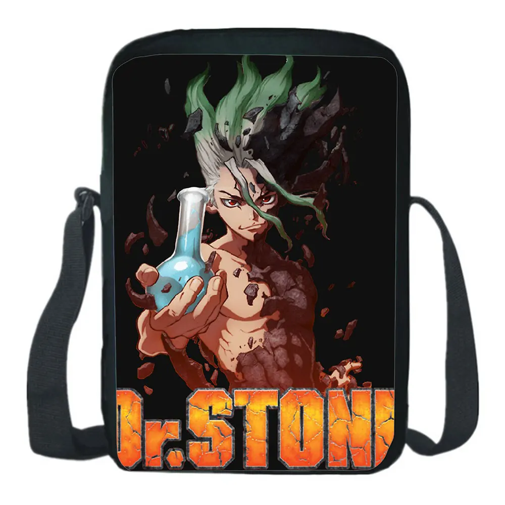 Anime Dr Stone Shoulder Bag Fashion Cartoon Anime Cosplay Messenger Bag Men CrossBody Rucksack Boy Girl Sling Knapsack Gift