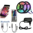 Светодиодная лента 5 м, 10 м, 15 м, Светодиодная лента RGB 5050 SMD, гибкая лента, лента RGB, Диодная лента постоянного тока 12 В + управление через Bluetooth + адаптер