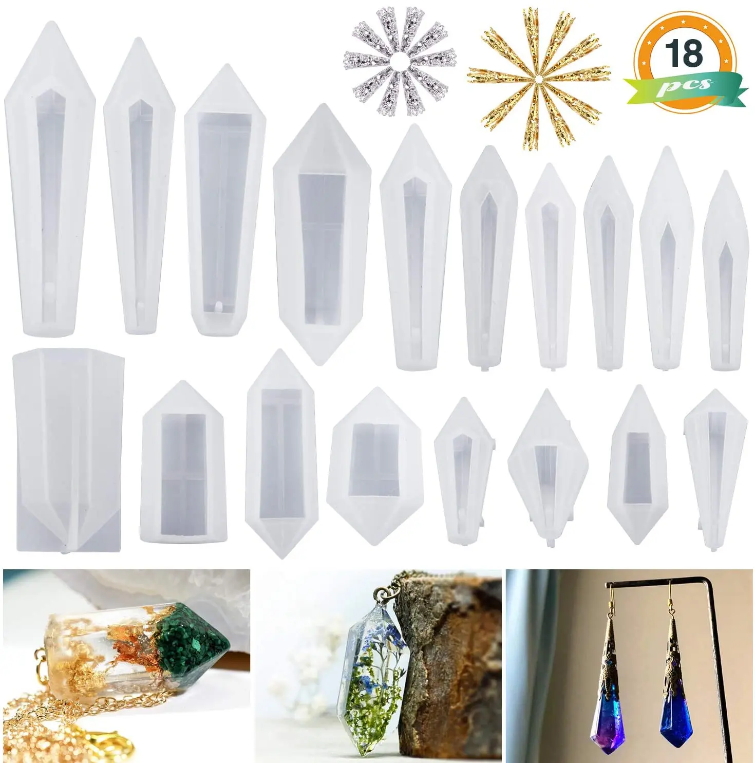 Формы для подвесок из смолы гибкая силиконовая форма кристаллов кварца в форме