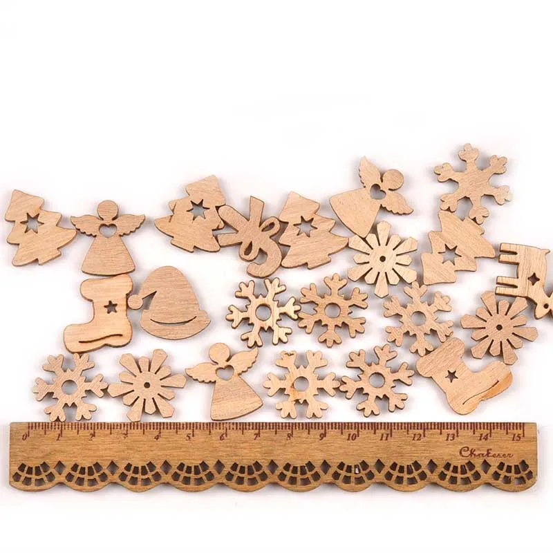 50 шт. деревянные подвески в виде снежинок|Поделки из дерева| |