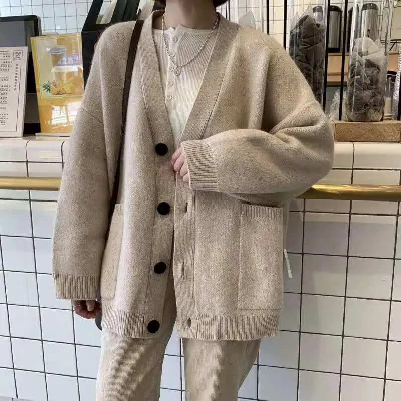 

Sweater Cardigan Women's New Korean Knitted Sweater Jacket Loose Large Size Coat Jacket Ladies Outer Cardigan