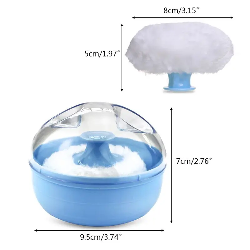 

Portable Baby Soft Body Talcum Powder Puff Sponge + Box Case Container Useful 3XUC