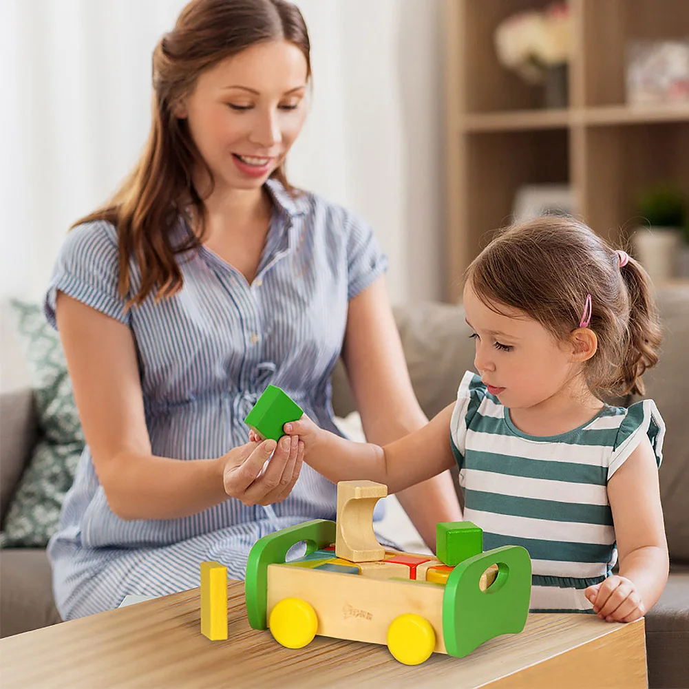 

Деревянные игрушки для сортировки и укладки для малышей, обучающая форма, пазл для распознавания цветов, пазл для раннего развития детей