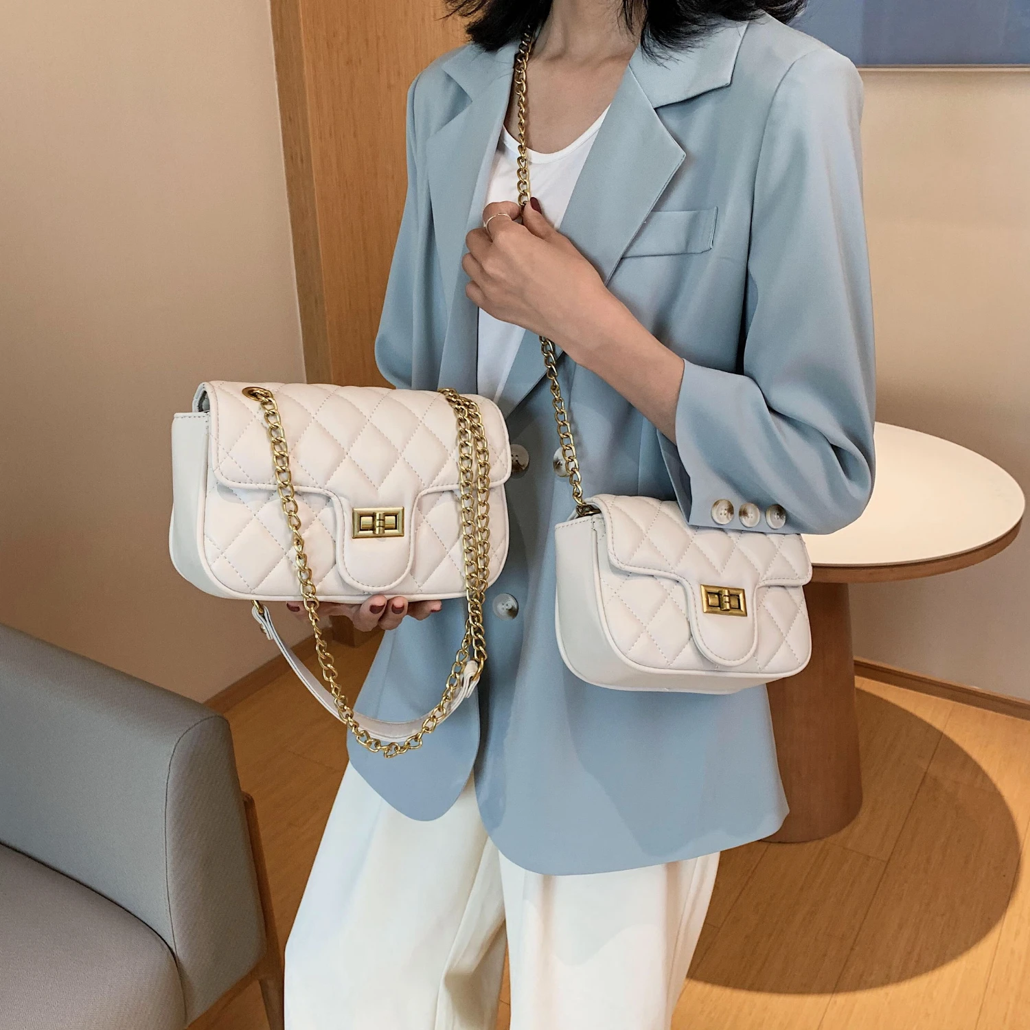 Модные клетчатые сумки из мягкой качественной искусственной кожи с клапаном для