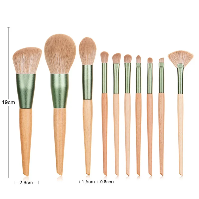

10 Pcs Makeup Brush Set Eyeshadow Blending Powder Eyebrow Blush Highlighter Beauty Make Up Kit Cosmetics Tool