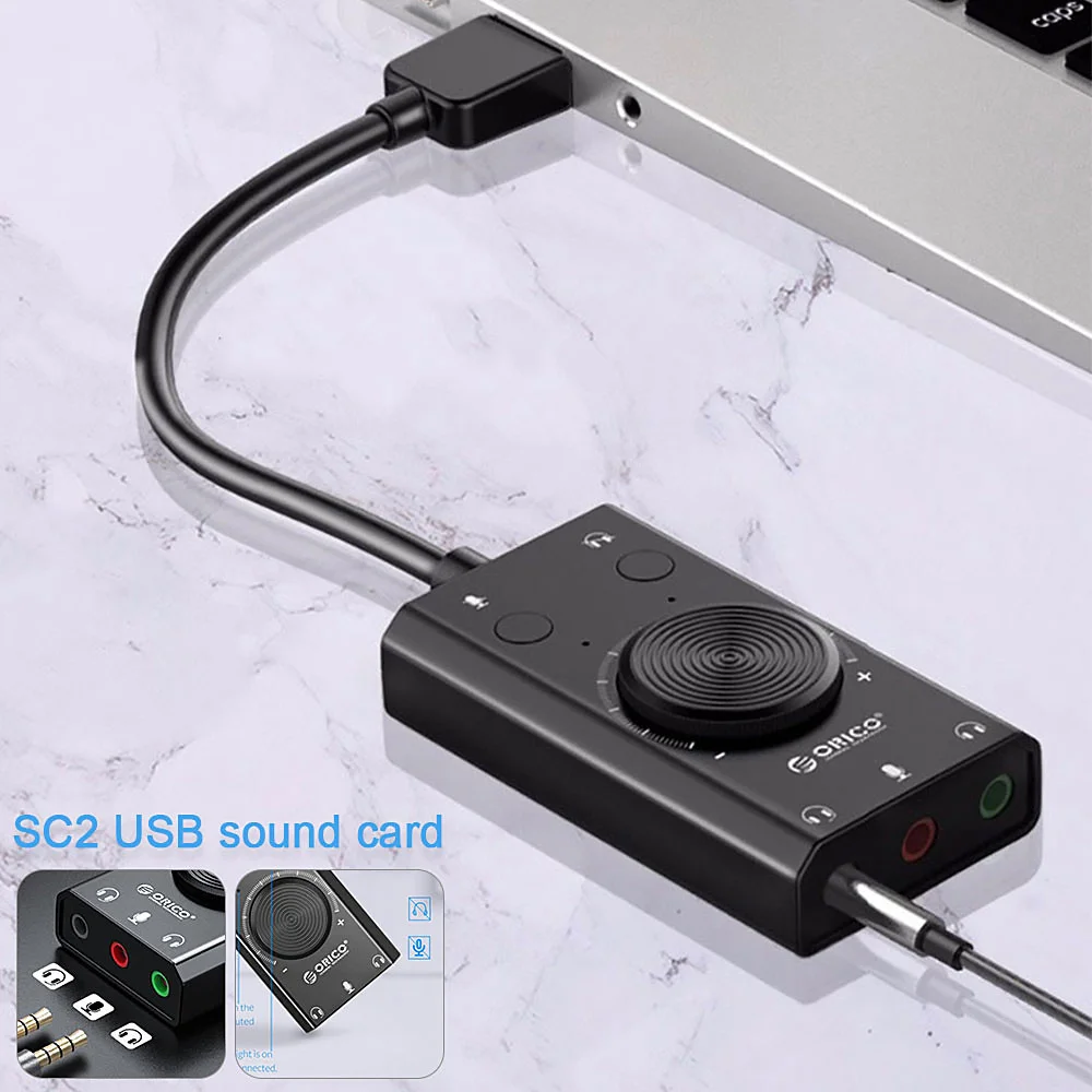 Звуковая карта USB внешний звуковой интерфейс 3 5 мм семейная для ноутбука PS4