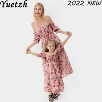2022 new family matching outfits women girls kids dress parent child casual clothes mother daughter beachwear