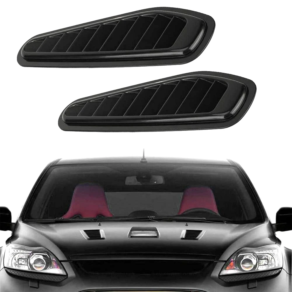 

2X Universal Sticker ABS Decorative Air Flow Intake Bonnet Vent Cover Hood Air Flow Fender Car Styling