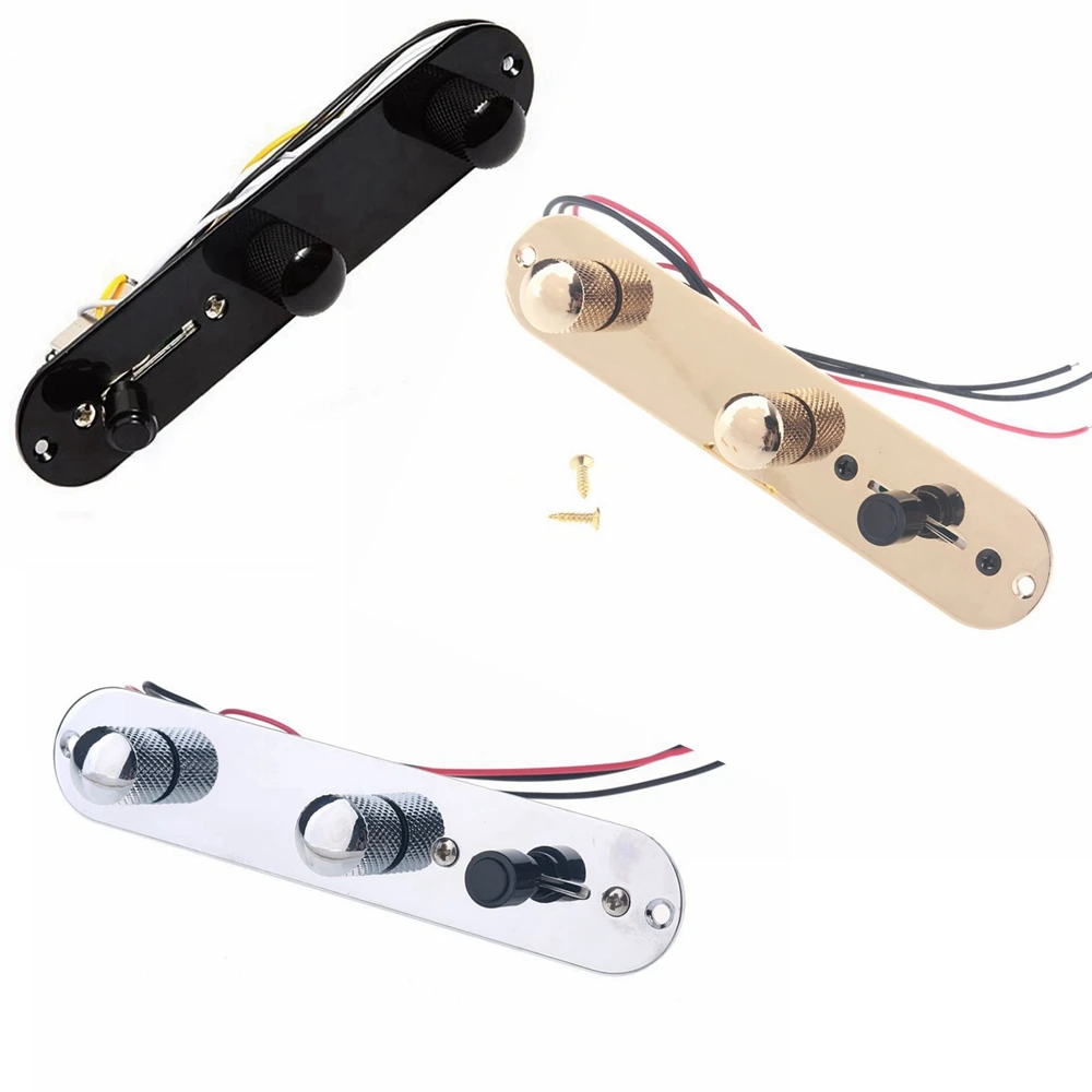 

1pcs Prewired Loaded Control Plate 3 Way Switch Wiring Harness Knobs for FD TL Electric Guitar