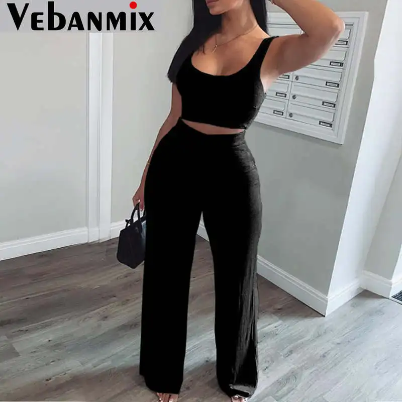 

Women Star Tie Dry Print Crop Short Tank Top & Long Pants Set Two Piece Set Casual Look Women Suits