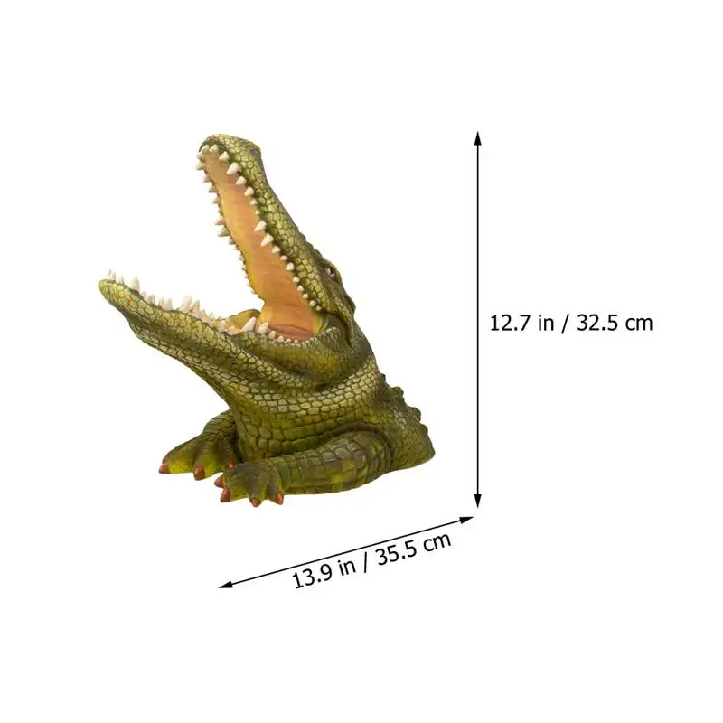 

Decorative Crocodile Head Statue Imitated Animal Model Garden Rockery Pond Decoration Toy Landscape Decor Gardening Decorations