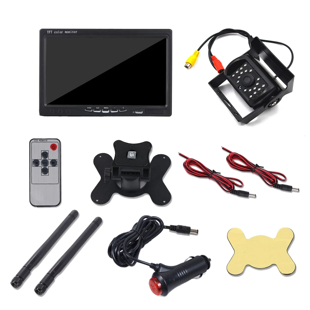 Car Rear View Camera Reversing Parking System Kit 7&quot inch LED CCD Wireless LCD Monitor Waterproof Night Vision Backup | Автомобили и