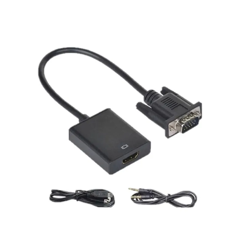 

VGA To HDMI-Compatible Cable Converter Ps4 Tv Box Aux Audio Splitter Display Port Projetor Projector Television Extender Adapter