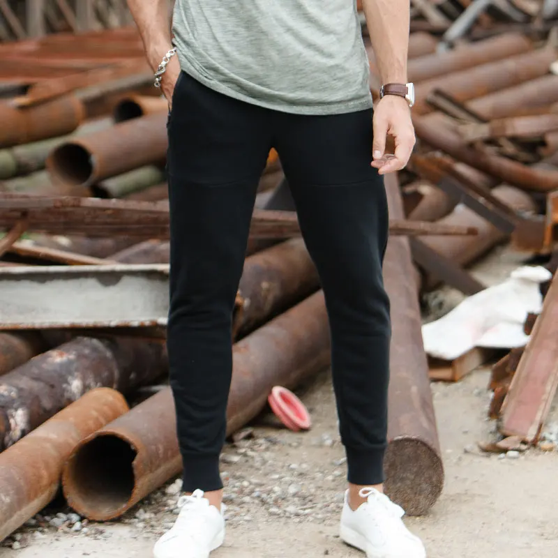 

Spring Autumn New Mens Pants 100% Cotton Casual Sports Fitness Joggers Men Leggings Zipper Drawstring Fashion Trousers