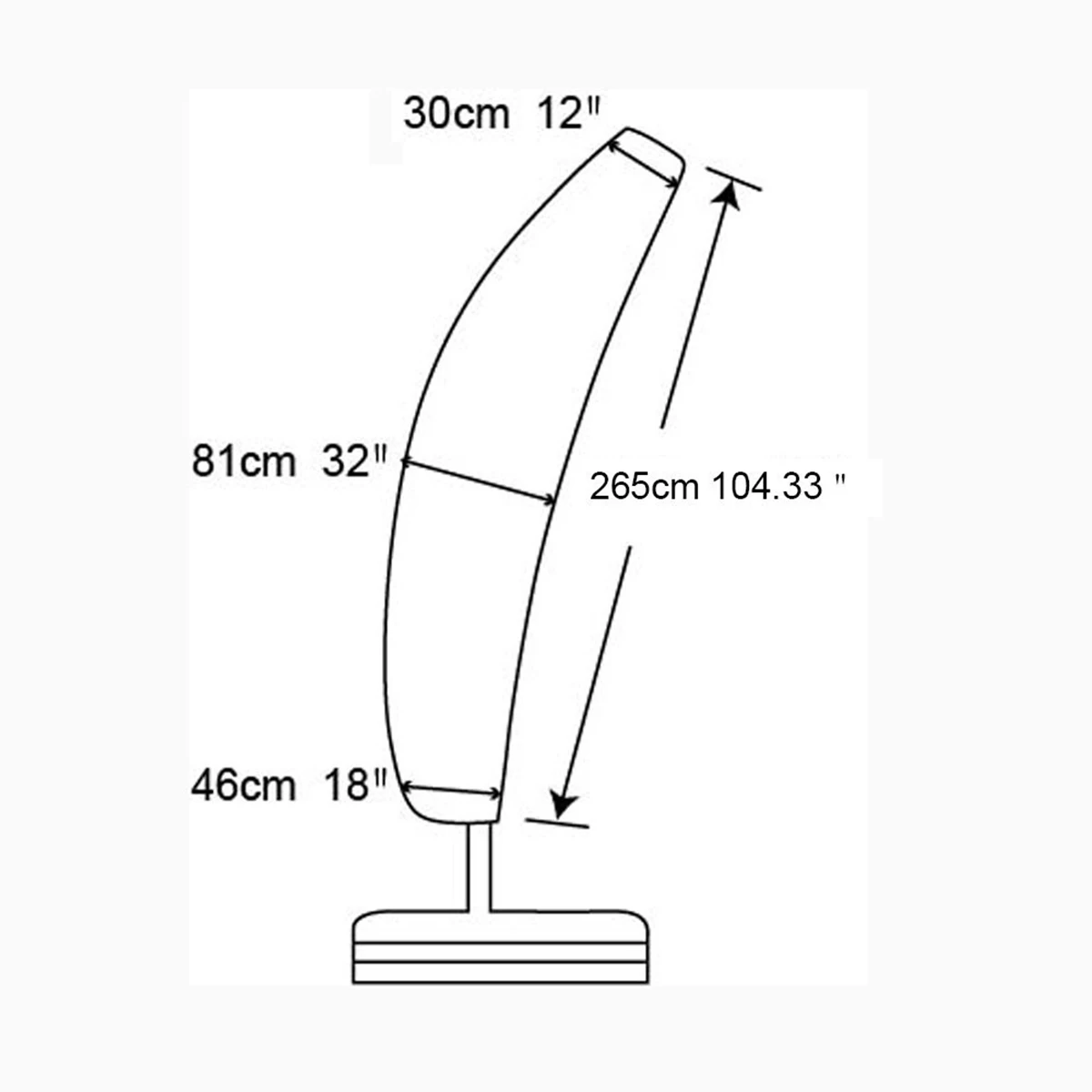 

New Waterproof Polyester Outdoor Banana Umbrella Cover Garden Weatherproof Patio Cantilever Parasol Rain Cover Accessories Black