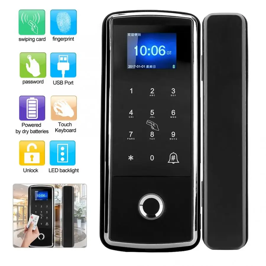 Сенсорная клавиатура ЖК дисплей Дисплей умный электрический замок с паролем