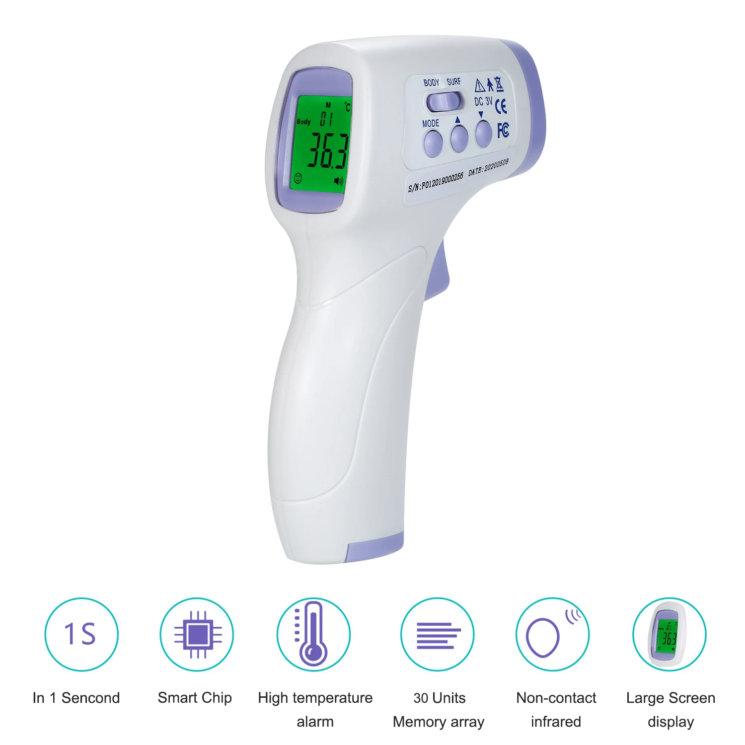 

Digital Forehead Thermometer Infrared Non-contact Temperature with Fever Alarm Fingertip Pulse Oximeter Blood-Oxygen Saturation