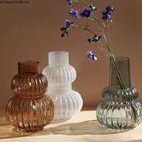 simple and modern glass transparent gourd vase dried flower flower arrangement accessories living room home decoration crafts