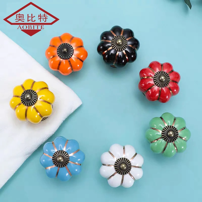 Керамические ручки AOBT в виде тыквы винтажные мебельные стиле ретро для шкафов
