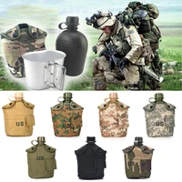 aluminum military army flask wine water bottle cooking cup hiking kettle outdoor tools 1l