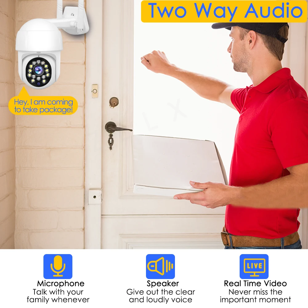 IP-камера Yoosee компактная уличная Wi-Fi 1080P HD автоматическое отслеживание |