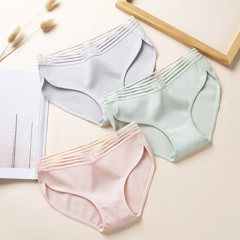 Panties Cotton Plus Size L-XXL Womans Underwear Briefs Women Thread Mid Rise Undershorts Sporty Shorts Breathable Underpants | Женская