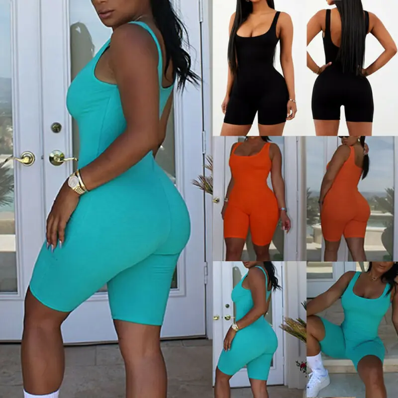 Новинка облегающие штаны короткие комбинезоны женские вечерние без рукавов