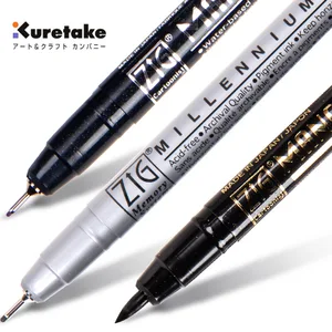 Japan Kuretake Needle Fineliner Pen Drawing Markers Black Brown Gray Micron Fine Point Waterproof Sketch Marker Art Pen Anime