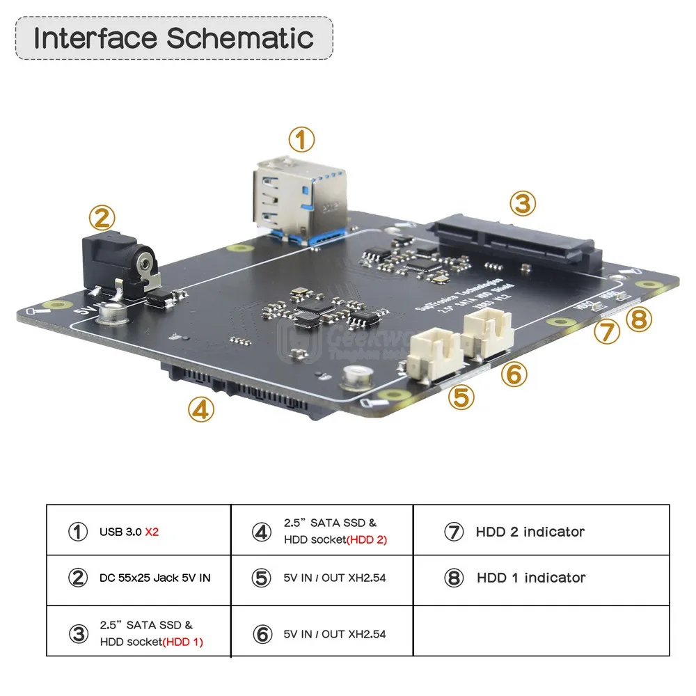 Raspberry Pi 4 Dual 2 5 &quotSATA HDD/SSD Shield X883 для Model B 8 ГБ/4 ГБ/2 ГБ | Компьютеры и офис