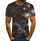 Повседневная летняя стильная модная футболка с принтом космоса Galaxy, мужская рубашка с коротким рукавом, художественные уличные 3D футболки