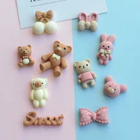 20pcs cute bear cherry cabochons patch flatback resin fashion hat hairpin earring pendant crafts accessories scrapbook applique