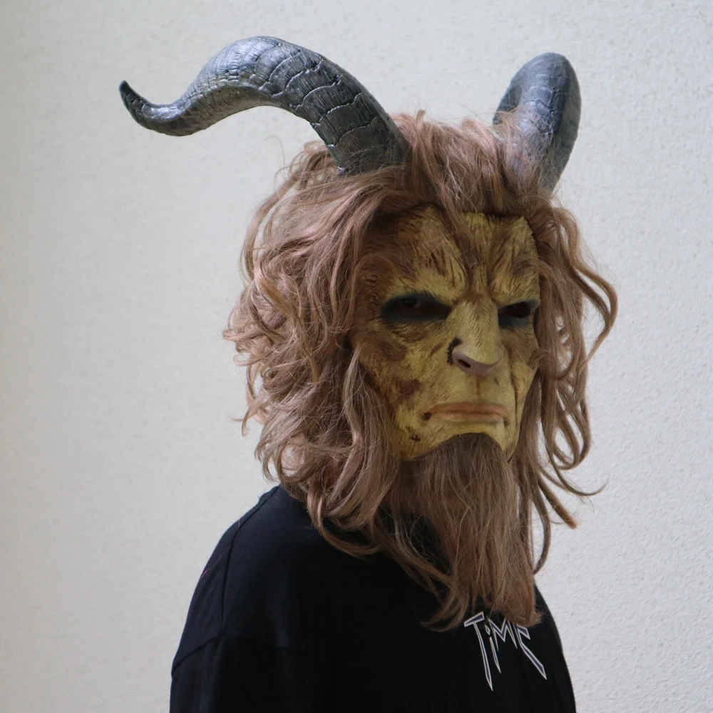 Beauty And The Beast Mask Cosplay Prince Beast Mask Halloween Carnival Party Decoration Latex Lion Horror Mask With Wig