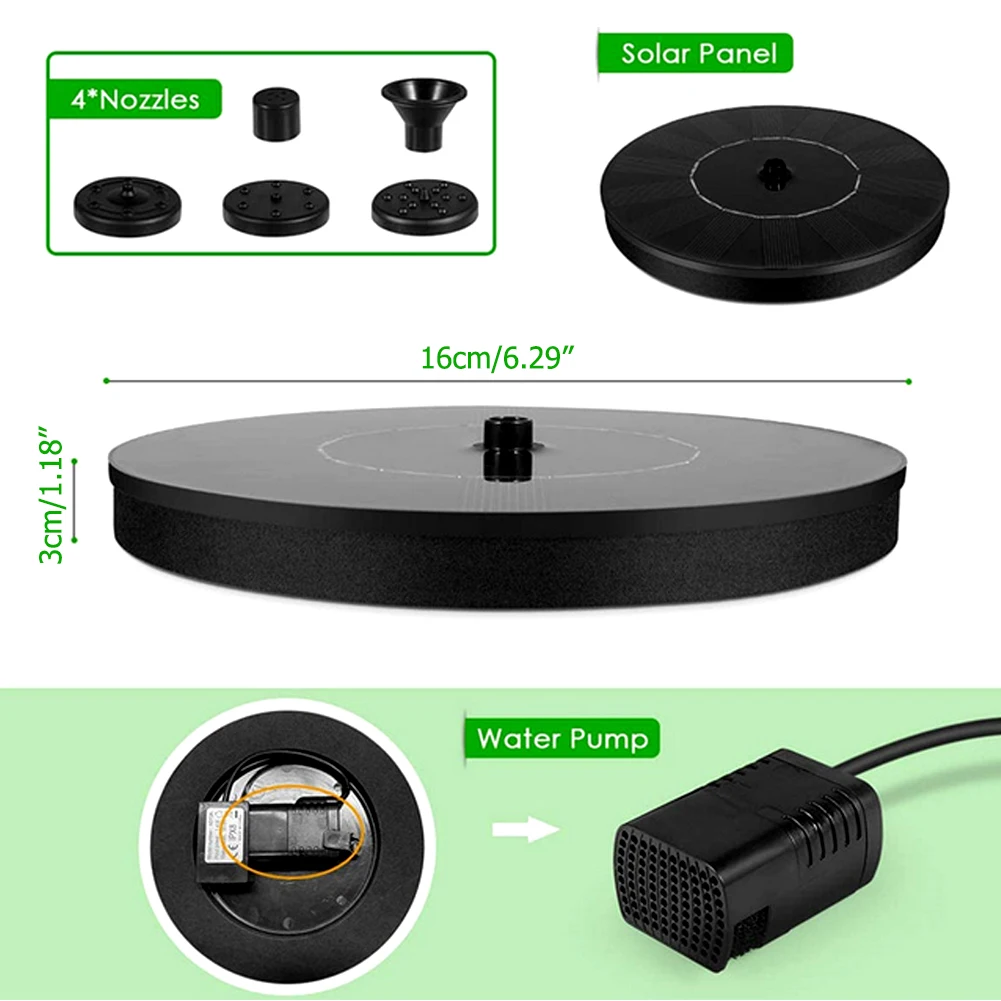 

Solar Power Water Fountain Pump Solar Fontein Bird Fountain Water Floating Fountain Pond Garden Patio Decor Lawn Decoration