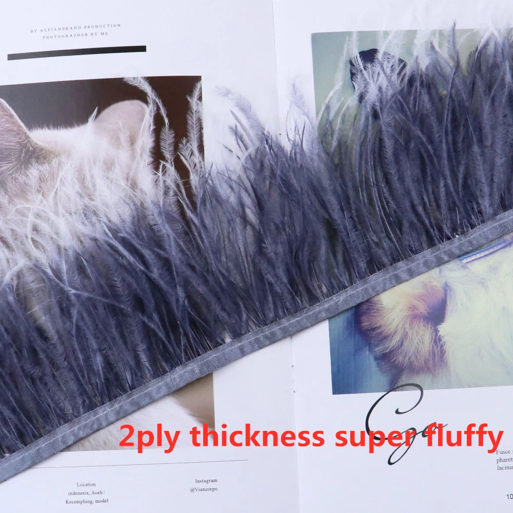 2 слоя триколор со страусиными перьями отделкой бахромой перья для платья