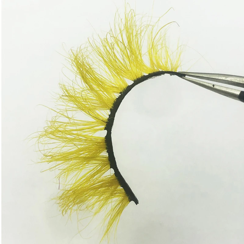 3D Цвет норковые накладные ресницы желтый густые натуральные длинные шоу на сцене