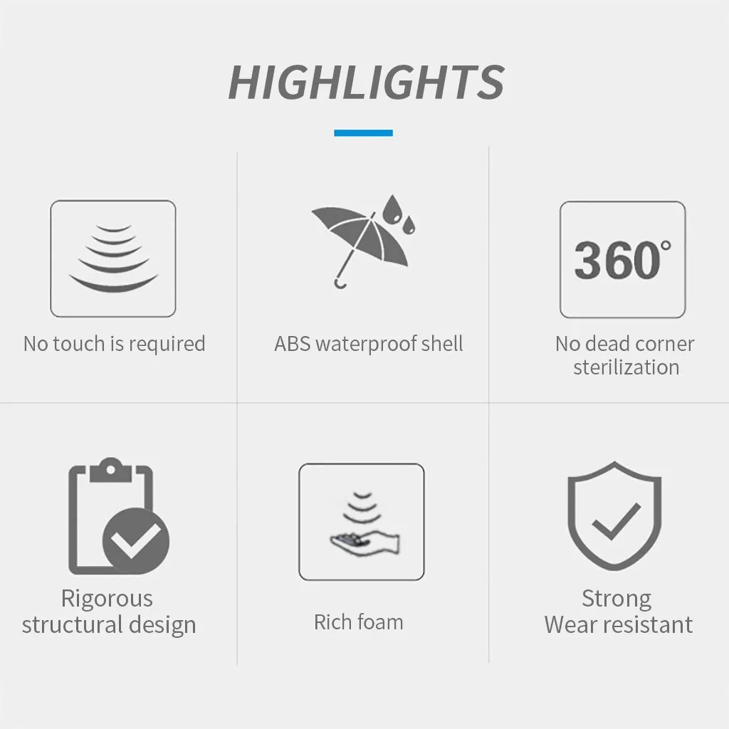 

Automatic Hand Sanitizer Dispenser Touchless 1200ml Capacity Spray Dispenser High Quality Health Kitchen Must