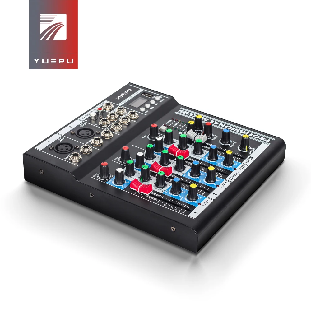 YUEPU RU-F4 Pro звуковой микшерный пульт USB Микшер воспроизведение компьютера 48 В