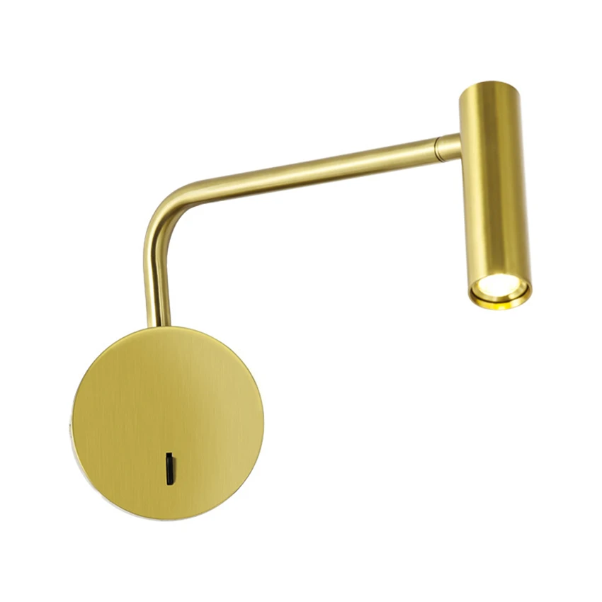 

Nordic bedroom gold rocker LED wall lamps study bedside lamp Designer hotel living room reading wall sconces lights lighting