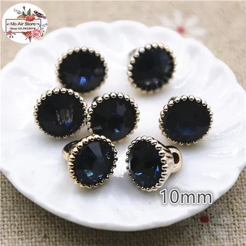 deep blue 20pcs 20 шт 10 мм круглые разноцветные стразы пуговицы для дома и сада Кабошон DIY аксессуары - Цвет: deep blue 20pcs