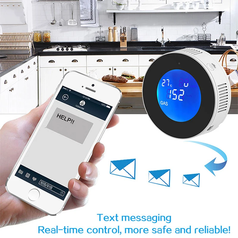 

NEW Flammable Gas Leak Detector Wifi Intelligent Explosion proof Gas Detection Sensor Alarm Powered By USB Power Cord