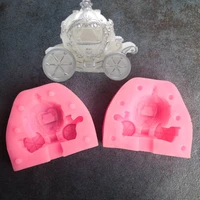 new silicone mold 3d pumpkin carriage cake fondant mold baking tool